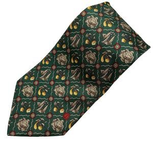 Dunhill Silk Necktie Men's Tie Vegetables Cabbage Peas Green Made in Italy